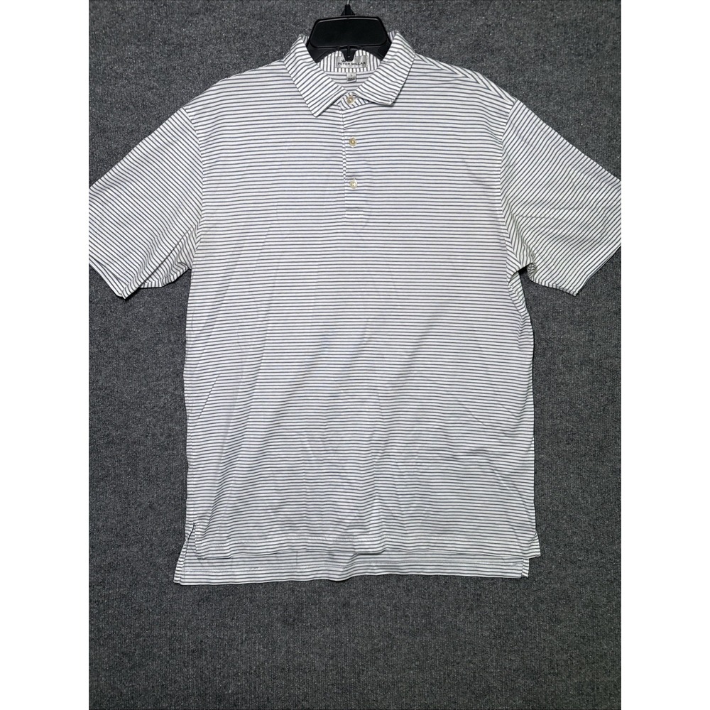 Peter Millar Mens Golf Shirt Size Large Has Holes In Sleeve